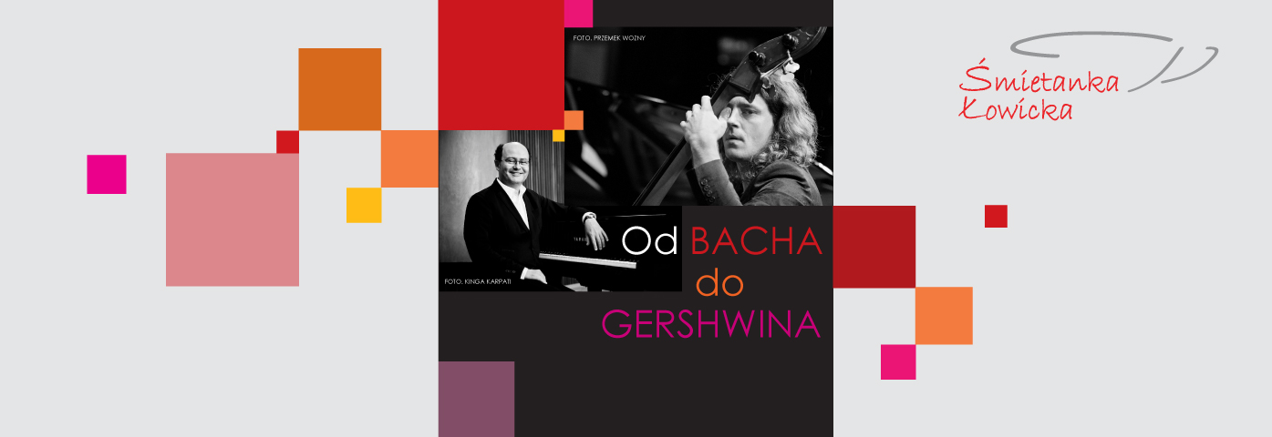 Napis od Bacha do Gershwina. Zdjęcia artystów, którzy wystąpią podczas wydarzenia.